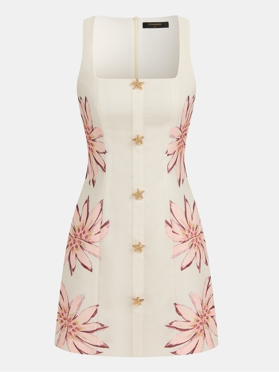 Commense Dresses & Skirts - NWT Commense Starfish Detail Floral Print Sleeveless Mini Dress, Size XS